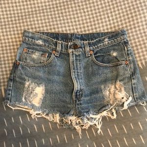 Levi’s Destroyed Denim Shorts